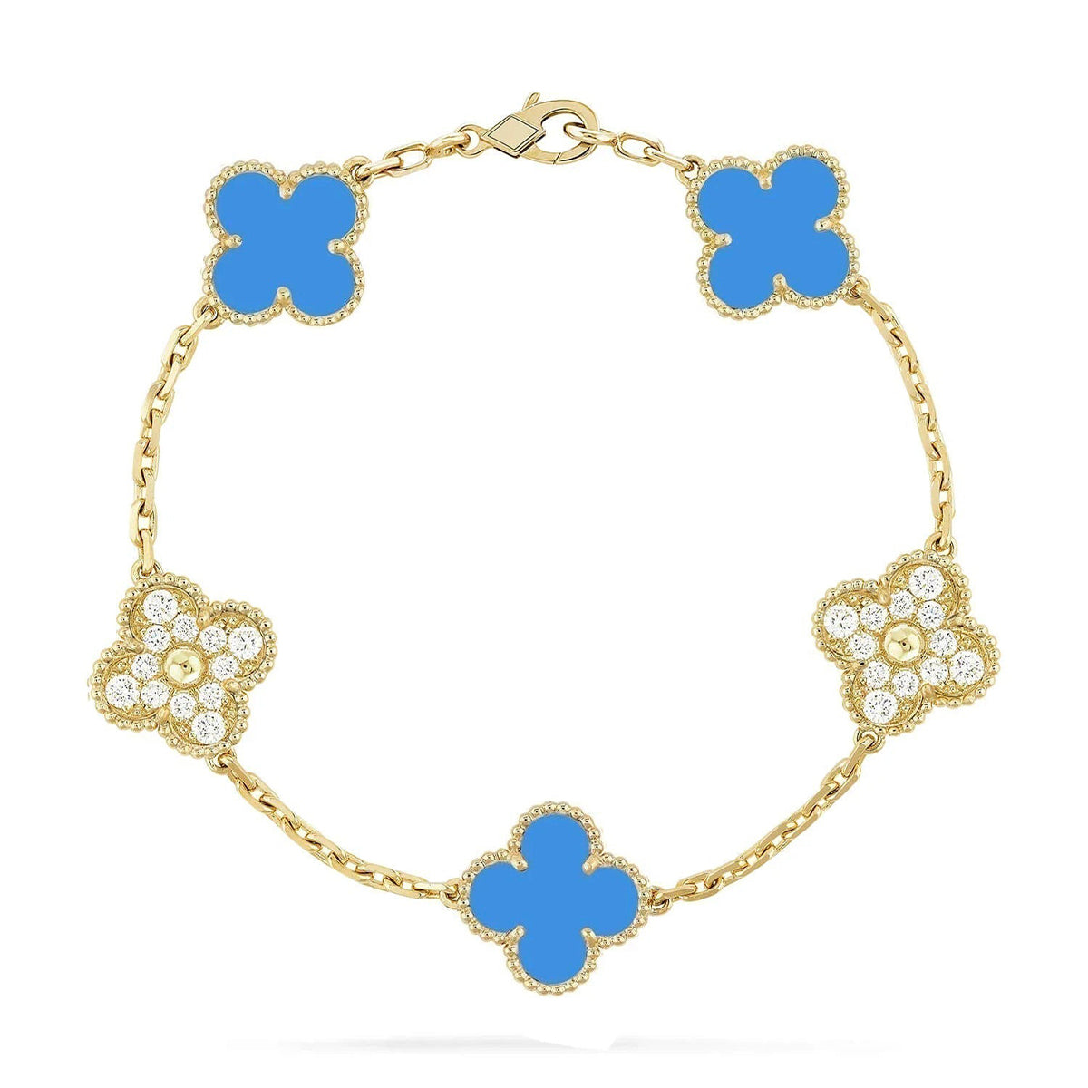 [Cyra] New CLOVER 5 MOTIF BLUE AGATE BRACELET COLLECTION