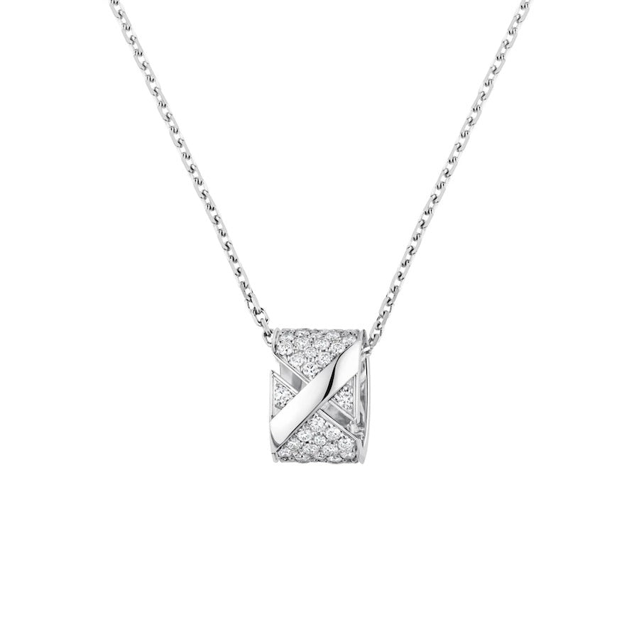 [Cyra]  LIENS EVIDENCE DIAMOND PAVED NECKLACE