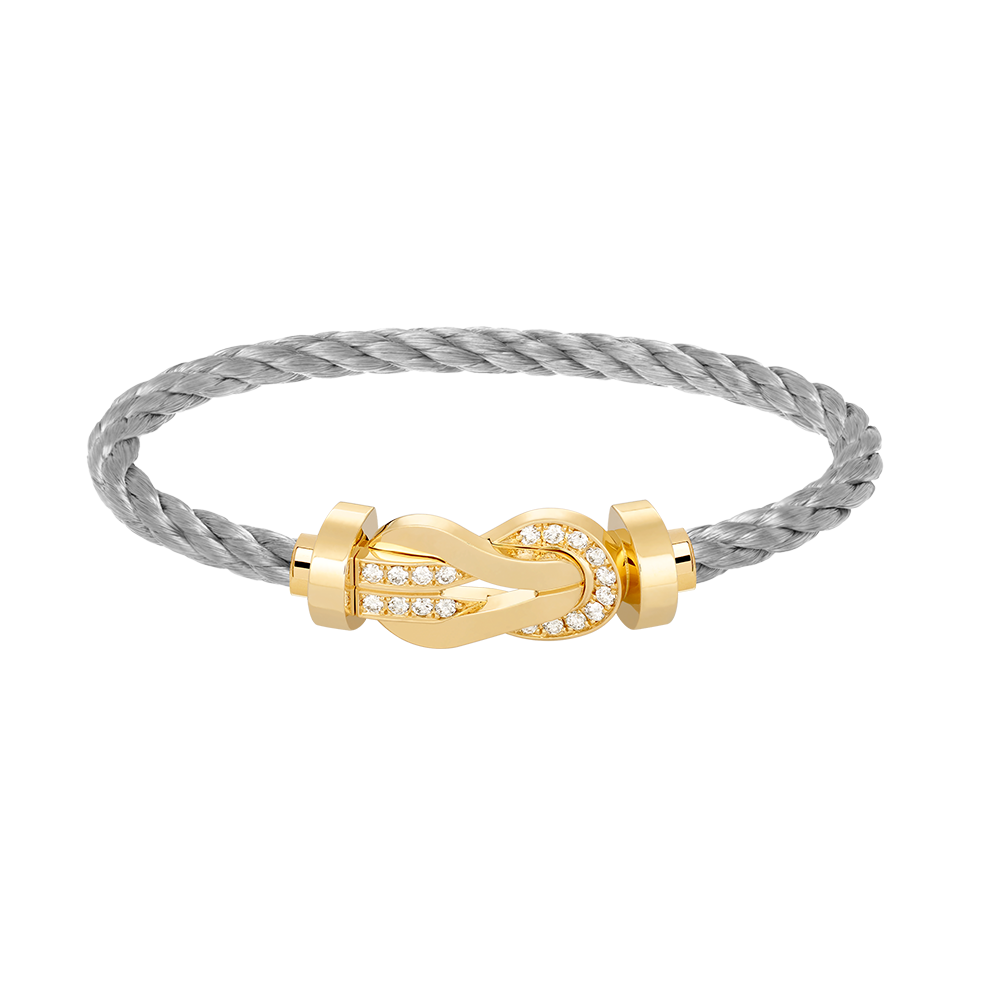 [Cyra]  CHANCE LARGE 8 FIGURE BUCKLE HALF DIAMOND BRACELET GOLD