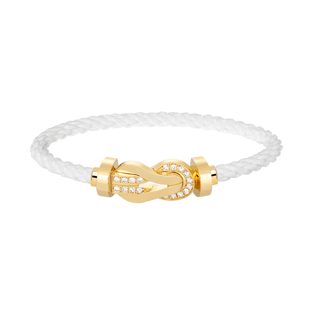 [Cyra]  CHANCE LARGE 8 FIGURE BUCKLE HALF DIAMOND BRACELET GOLD