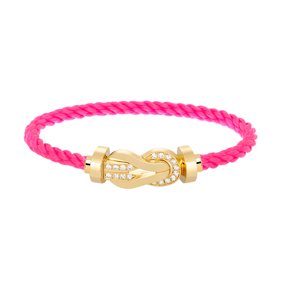 [Cyra]  CHANCE LARGE 8 FIGURE BUCKLE HALF DIAMOND BRACELET GOLD