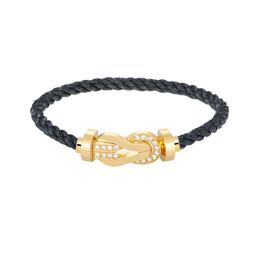 [Cyra]  CHANCE LARGE 8 FIGURE BUCKLE HALF DIAMOND BRACELET GOLD