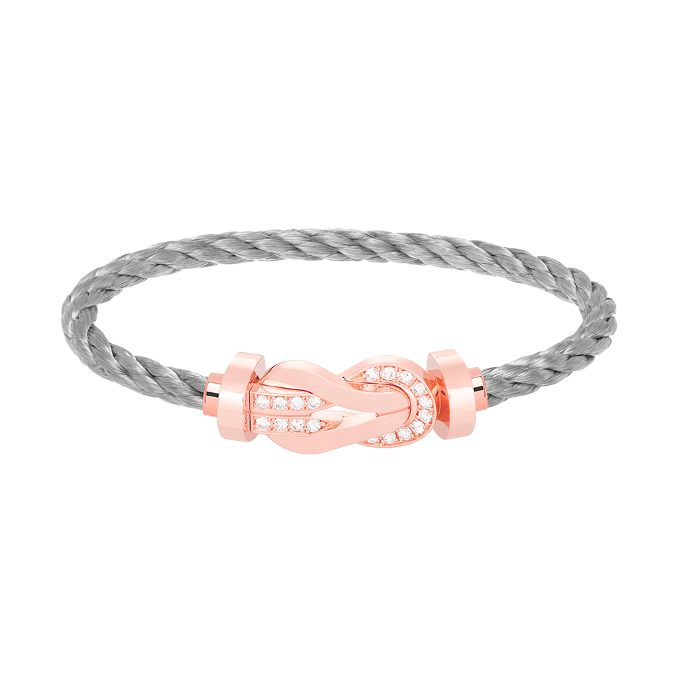 [Cyra]  CHANCE LARGE 8 FIGURE BUCKLE HALF DIAMOND BRACELET ROSE GOLD