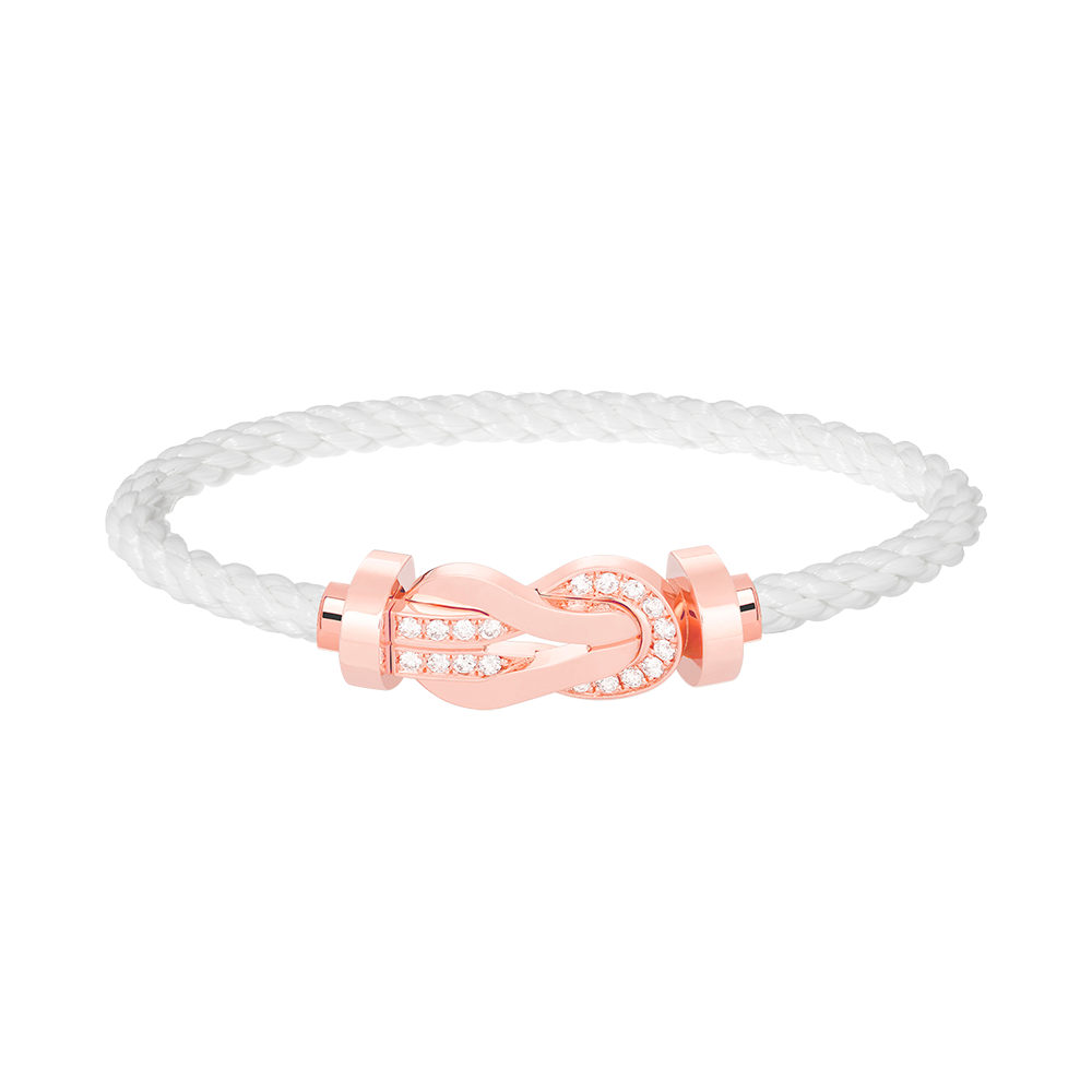 [Cyra]  CHANCE LARGE 8 FIGURE BUCKLE HALF DIAMOND BRACELET ROSE GOLD