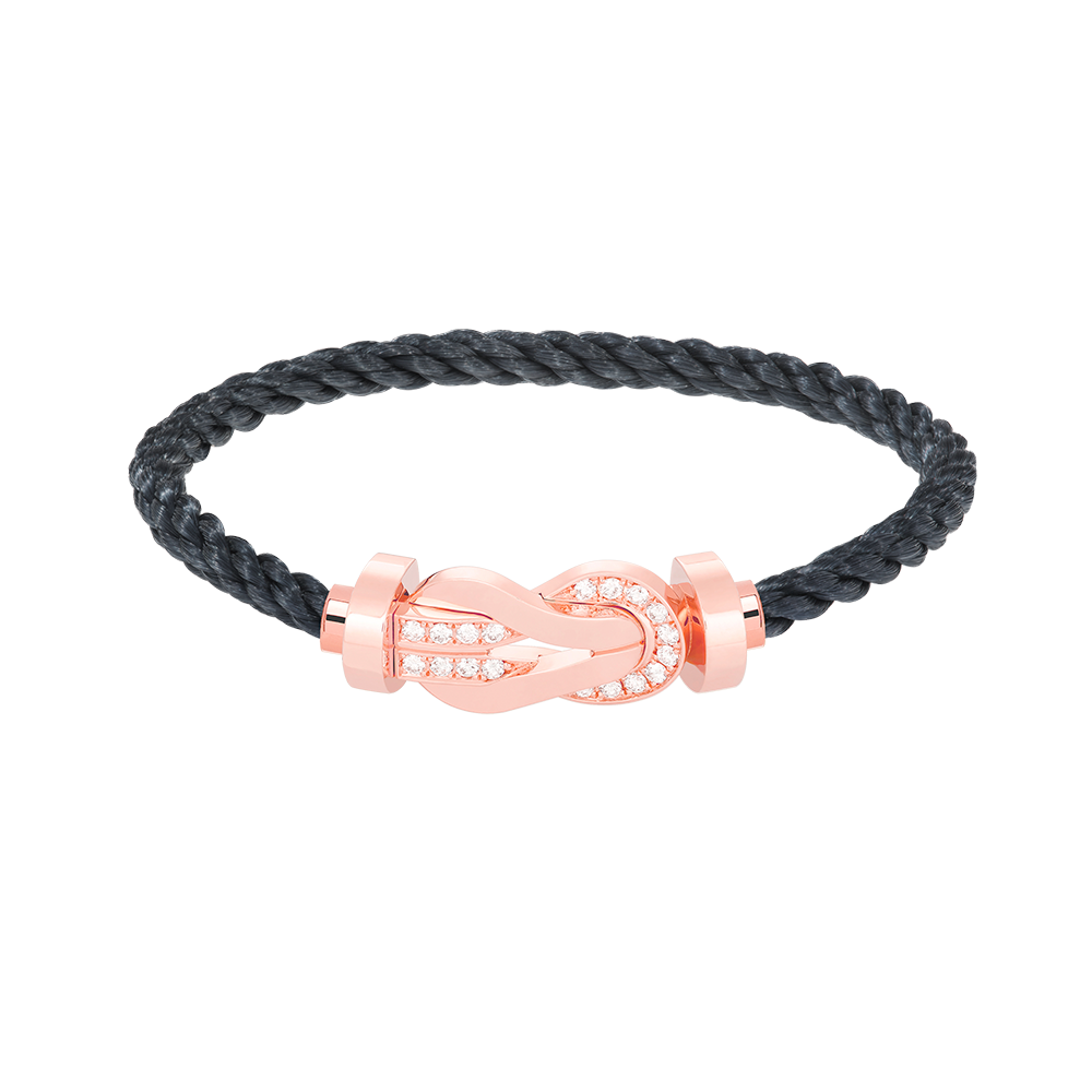 [Cyra]  CHANCE LARGE 8 FIGURE BUCKLE HALF DIAMOND BRACELET ROSE GOLD