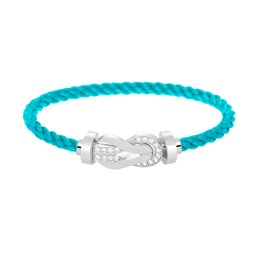 [Cyra]  CHANCE LARGE 8 FIGURE BUCKLE HALF DIAMOND BRACELET SILVER