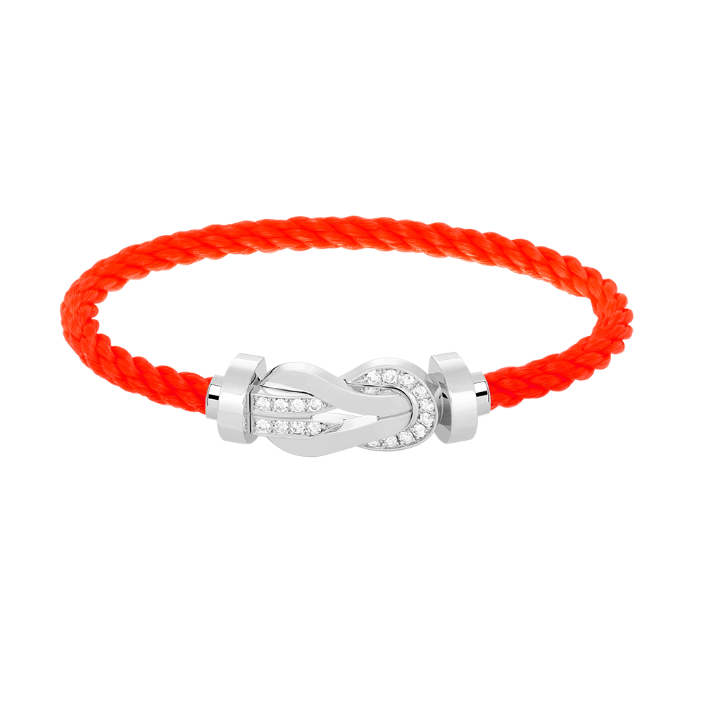 [Cyra]  CHANCE LARGE 8 FIGURE BUCKLE HALF DIAMOND BRACELET SILVER