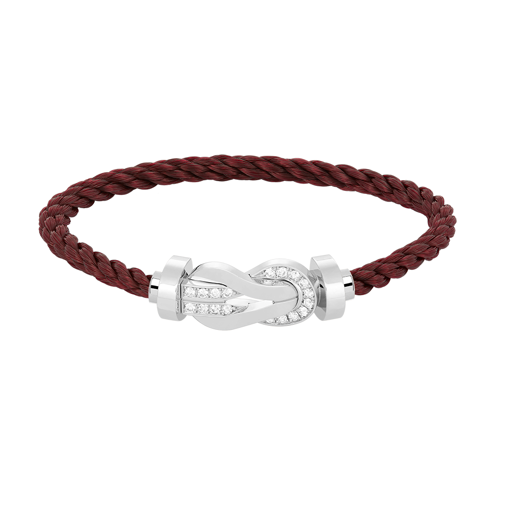 [Cyra]  CHANCE LARGE 8 FIGURE BUCKLE HALF DIAMOND BRACELET SILVER