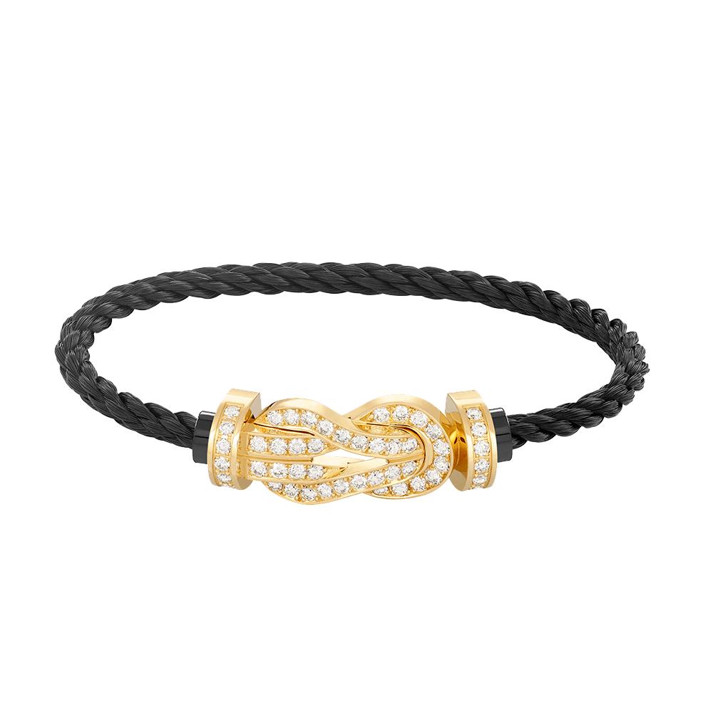 [Cyra]  CHANCE LARGE 8 FIGURE BUCKLE FULLDIAMOND BRACELET GOLD