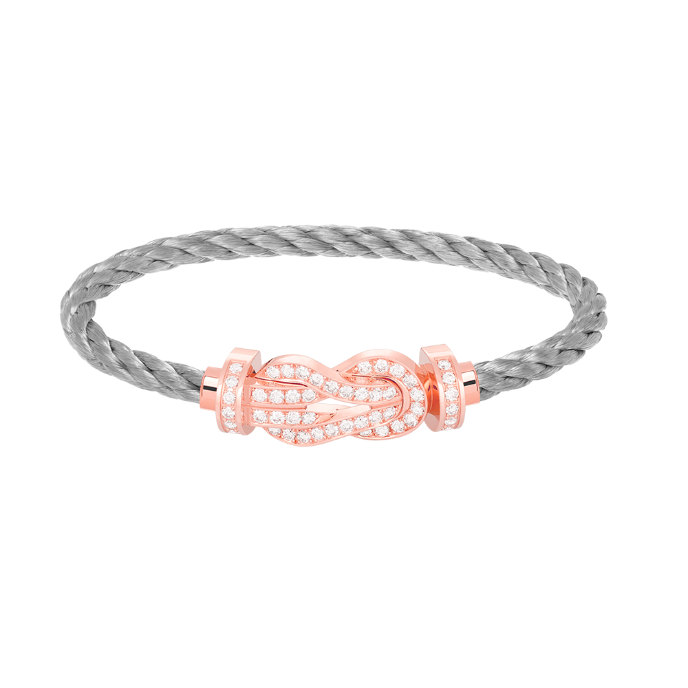 [Cyra]  CHANCE LARGE 8 FIGURE BUCKLE FULL DIAMOND BRACELET ROSE GOLD