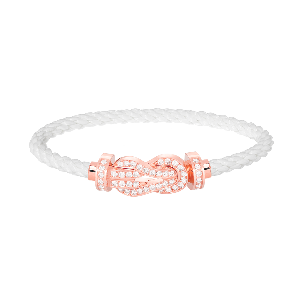 [Cyra]  CHANCE LARGE 8 FIGURE BUCKLE FULL DIAMOND BRACELET ROSE GOLD