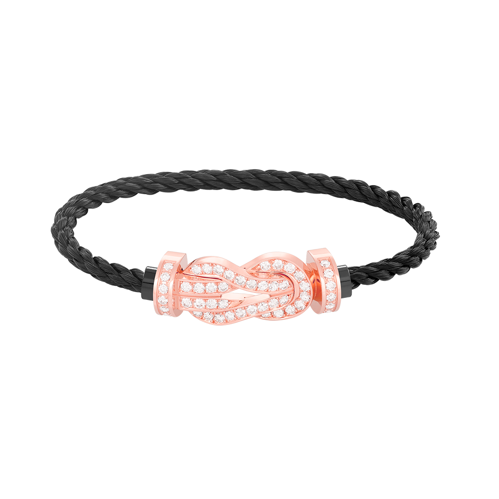 [Cyra]  CHANCE LARGE 8 FIGURE BUCKLE FULL DIAMOND BRACELET ROSE GOLD