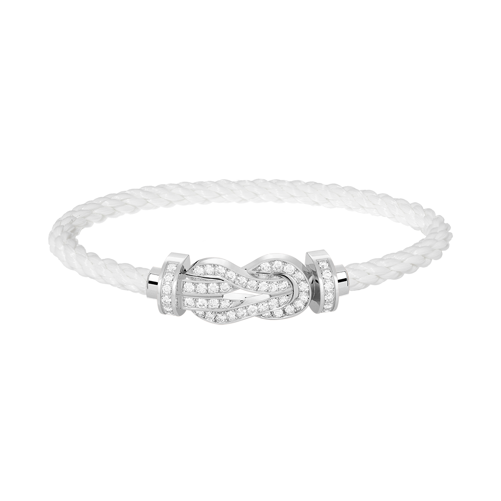 [Cyra]  CHANCE LARGE 8 FIGURE BUCKLE FULL DIAMOND BRACELET SILVER