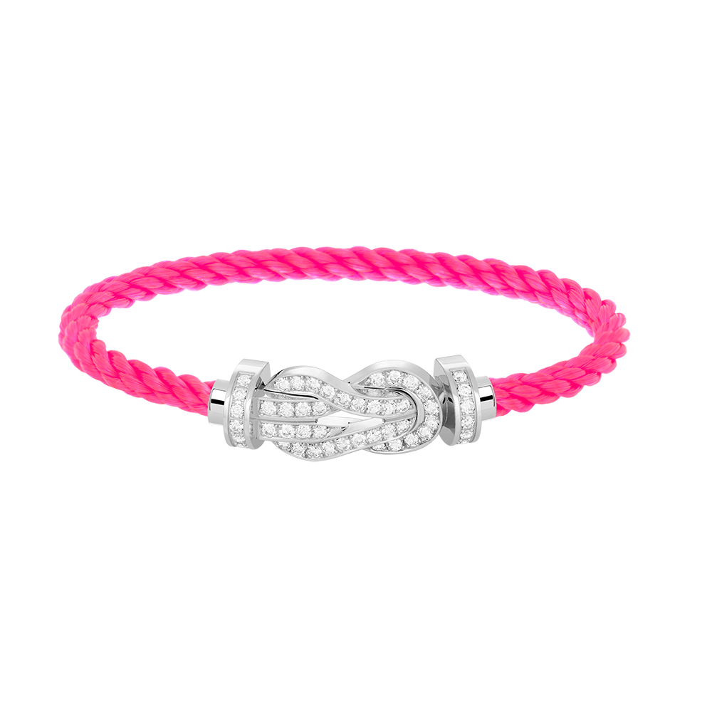 [Cyra]  CHANCE LARGE 8 FIGURE BUCKLE FULL DIAMOND BRACELET SILVER