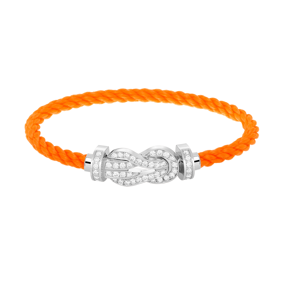 [Cyra]  CHANCE LARGE 8 FIGURE BUCKLE FULL DIAMOND BRACELET SILVER
