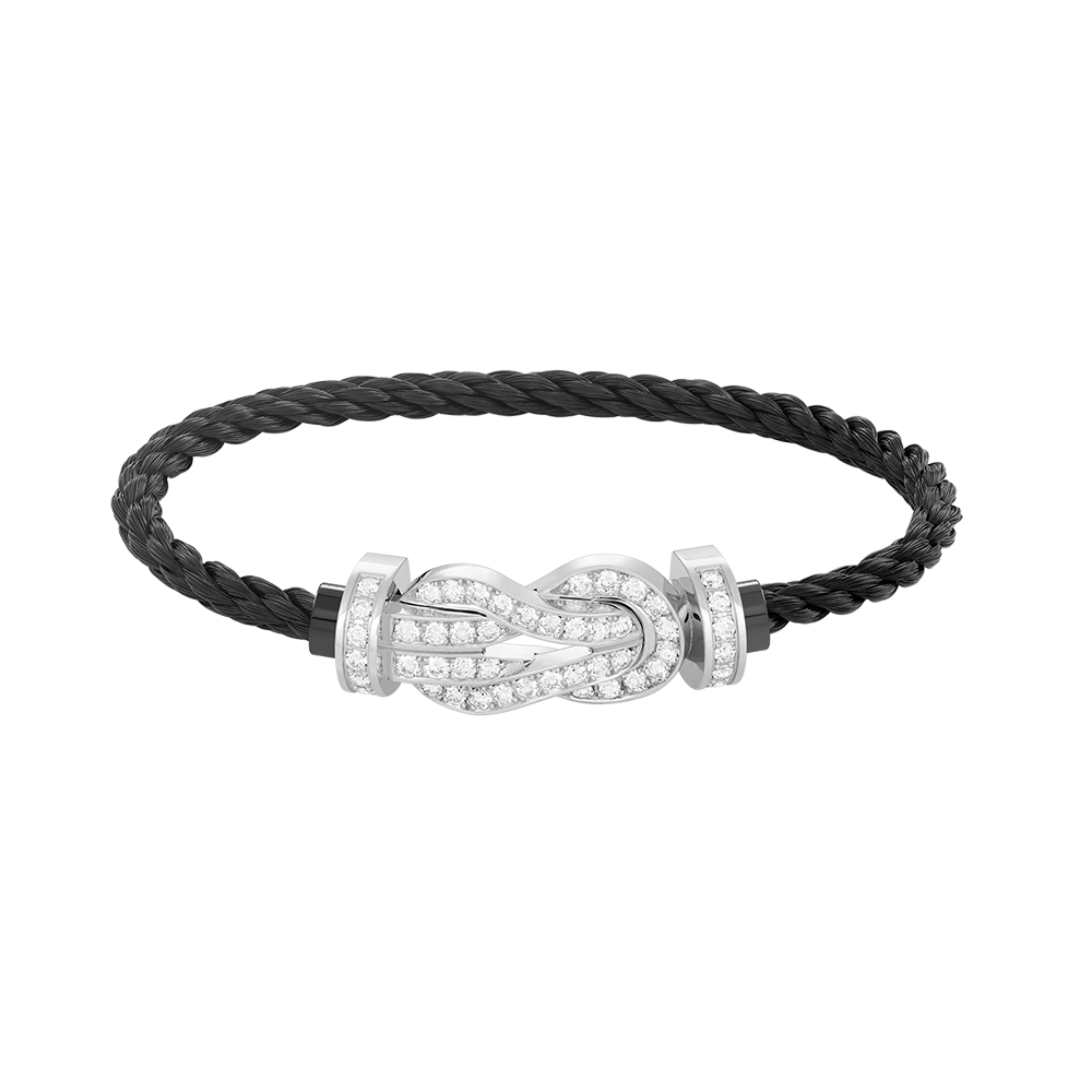 [Cyra]  CHANCE LARGE 8 FIGURE BUCKLE FULL DIAMOND BRACELET SILVER