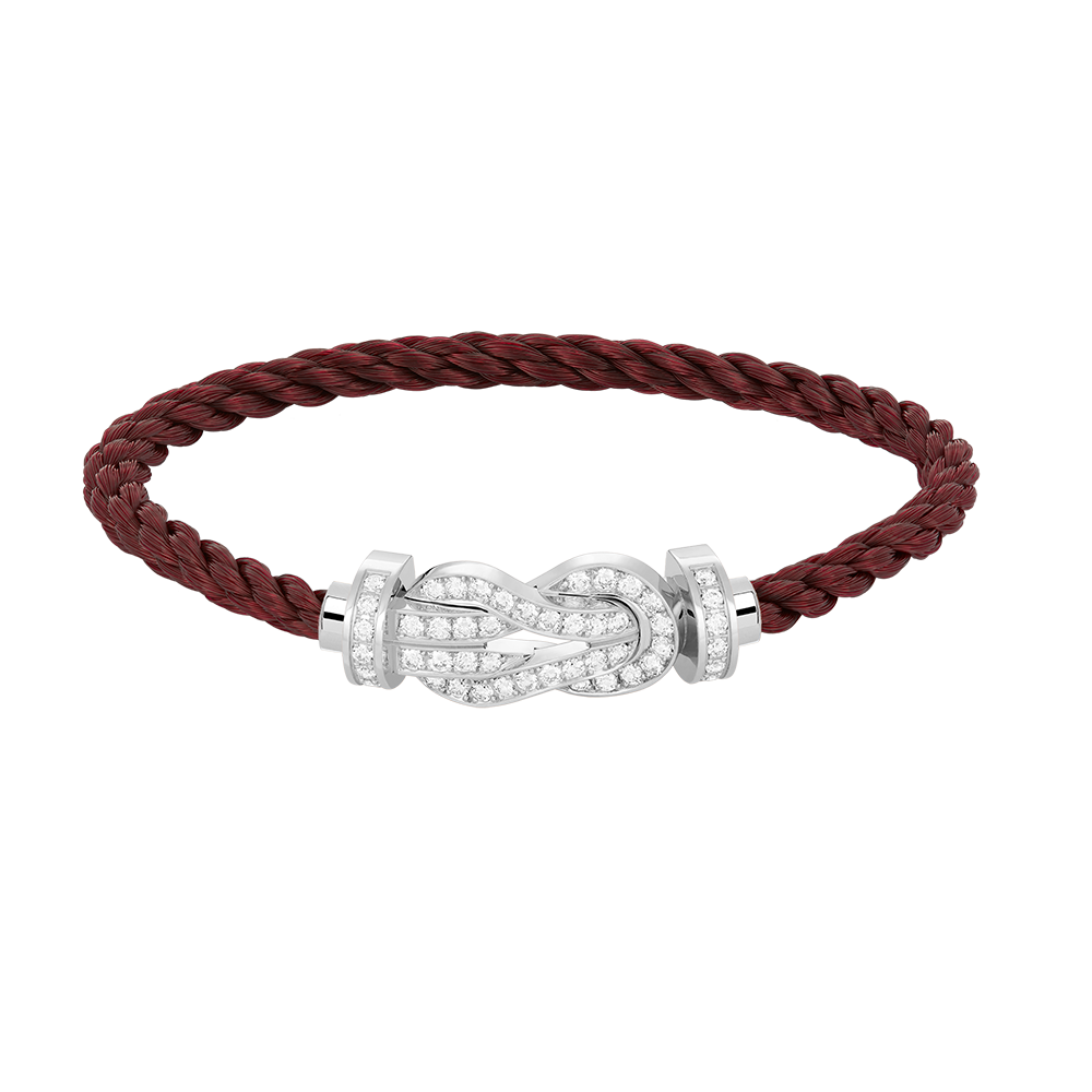 [Cyra]  CHANCE LARGE 8 FIGURE BUCKLE FULL DIAMOND BRACELET SILVER
