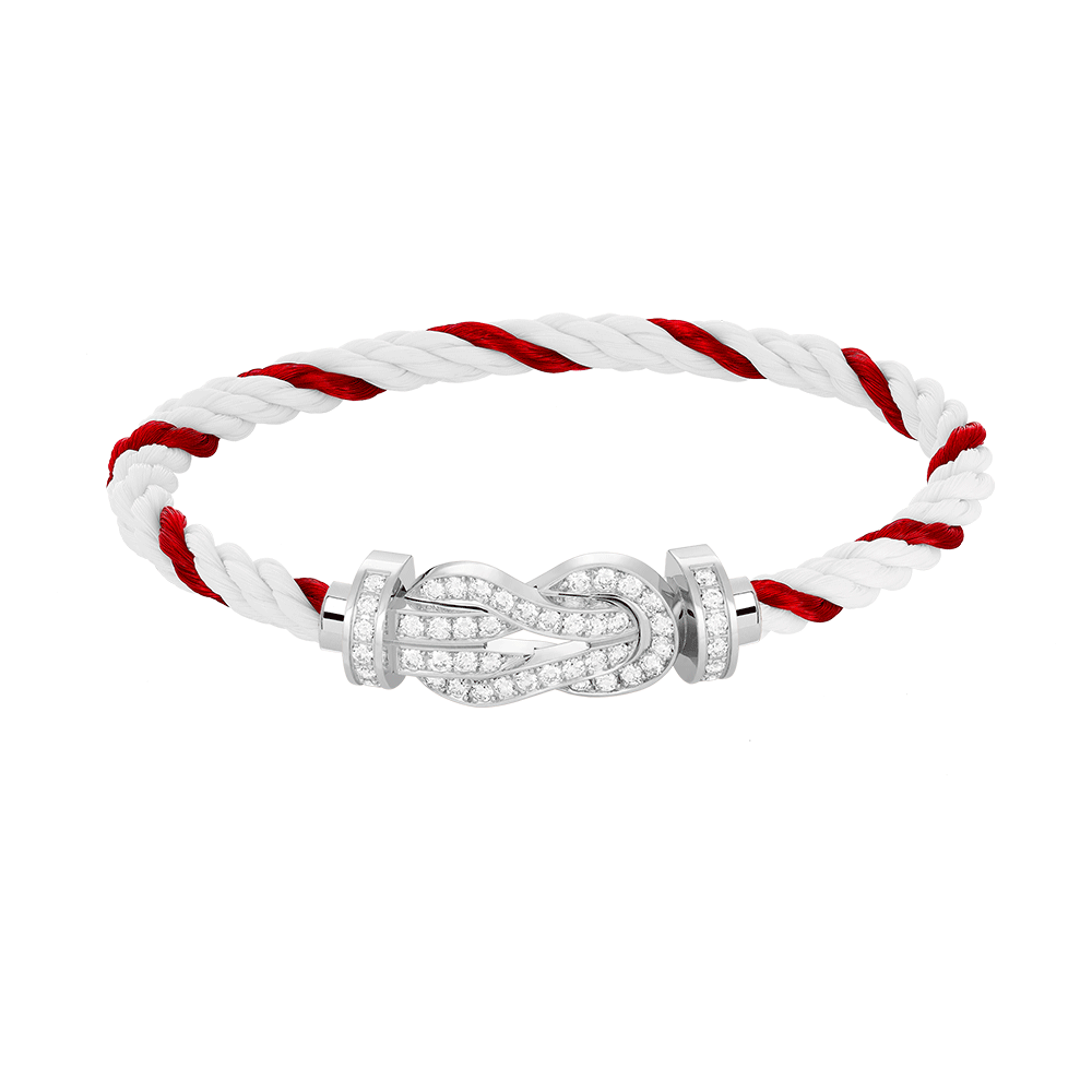 [Cyra]  CHANCE LARGE 8 FIGURE BUCKLE FULL DIAMOND BRACELET SILVER