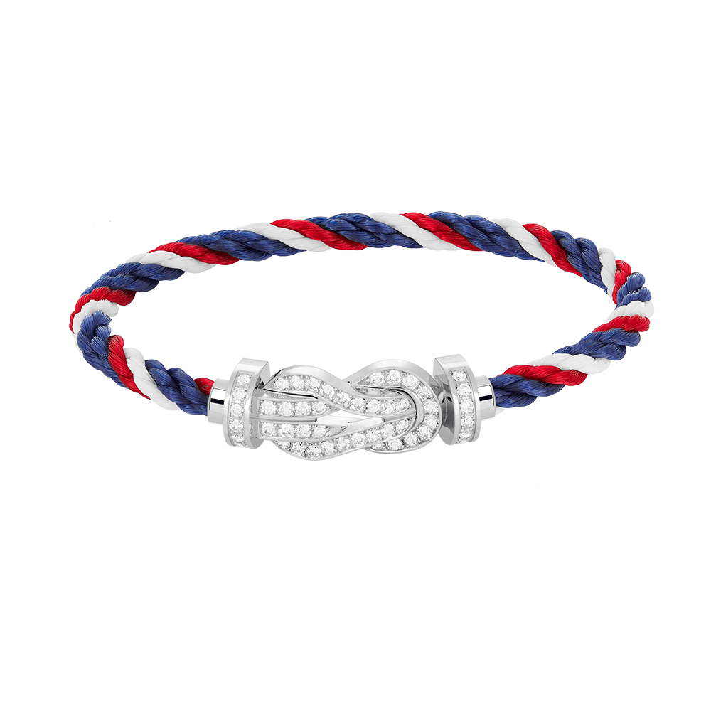[Cyra]  CHANCE LARGE 8 FIGURE BUCKLE FULL DIAMOND BRACELET SILVER