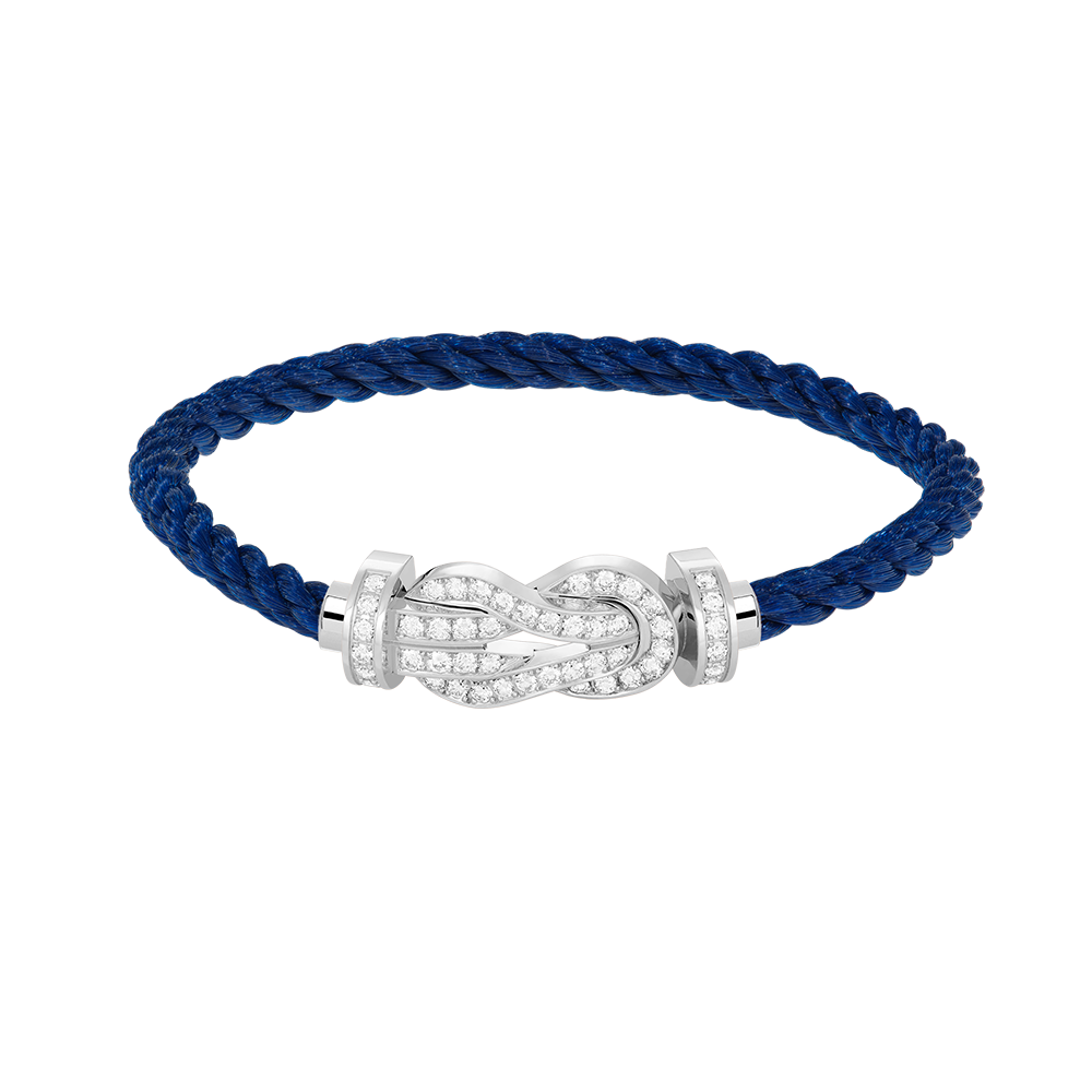 [Cyra]  CHANCE LARGE 8 FIGURE BUCKLE FULL DIAMOND BRACELET SILVER