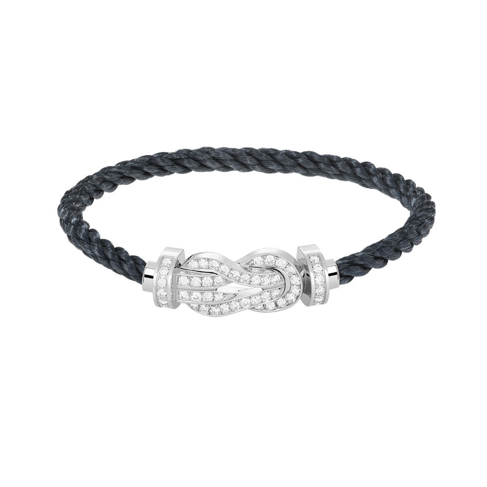 [Cyra]  CHANCE LARGE 8 FIGURE BUCKLE FULL DIAMOND BRACELET SILVER