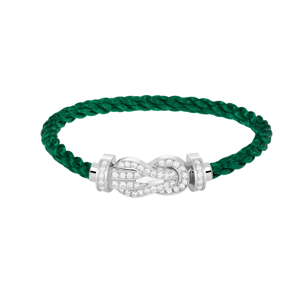 [Cyra]  CHANCE LARGE 8 FIGURE BUCKLE FULL DIAMOND BRACELET SILVER