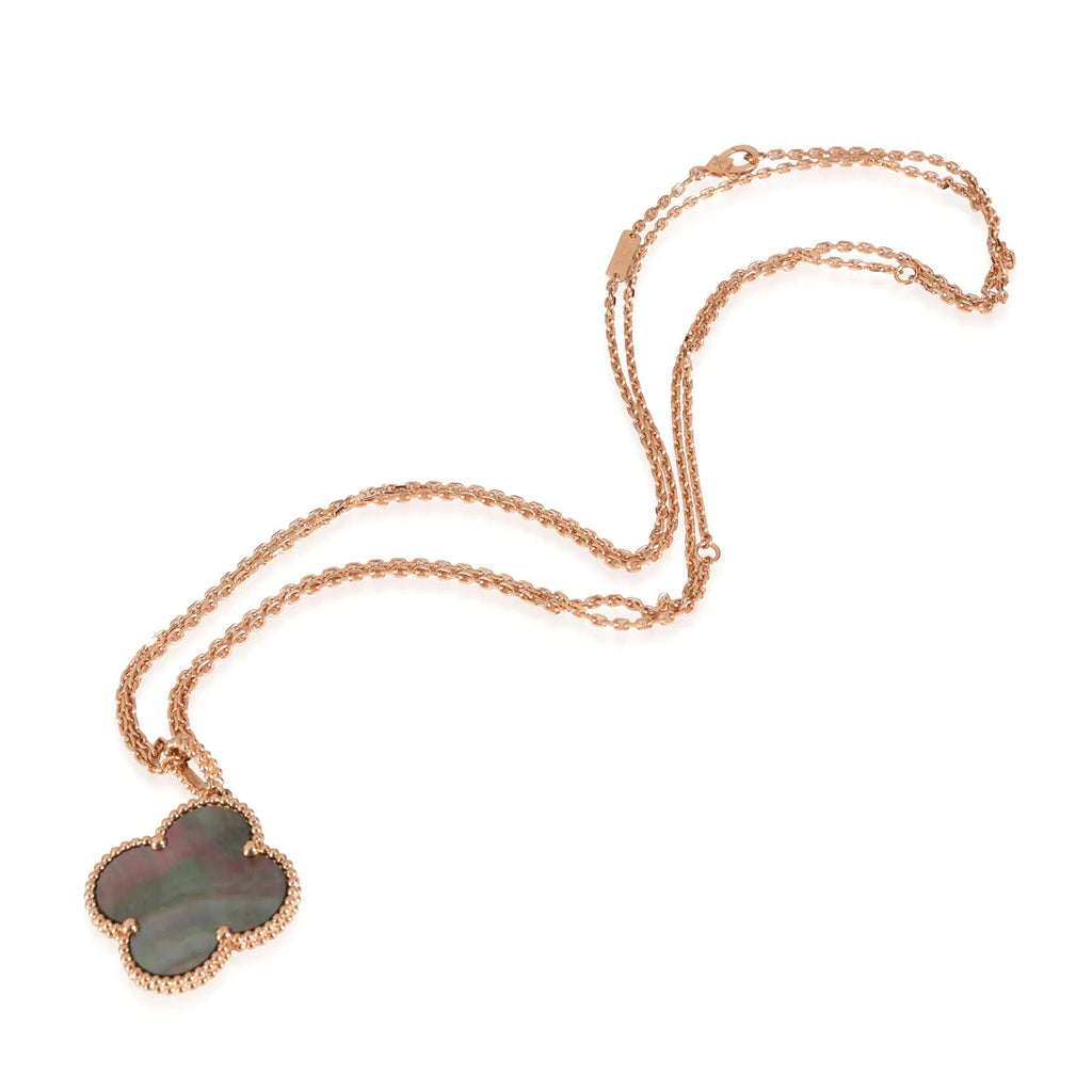 [Cyra] CLOVER 25MM GOLD DUNKLE PERLMUTT GROSSE CLOVER-HALSKETTE