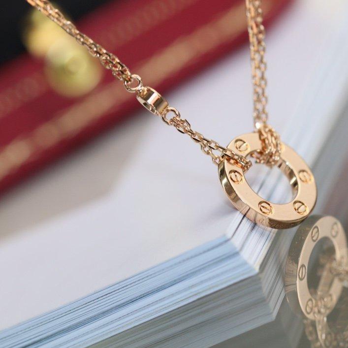 [Cyra]  LOVE NECKLACE ADJUSTABLE ROSE GOLD 2 DIAMOND