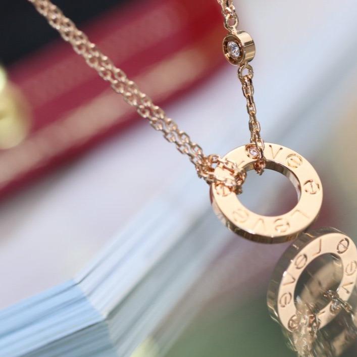[Cyra] LOVE-HALSKETTE VERSTELLBAR ROSÉGOLD 2 DIAMANTEN
