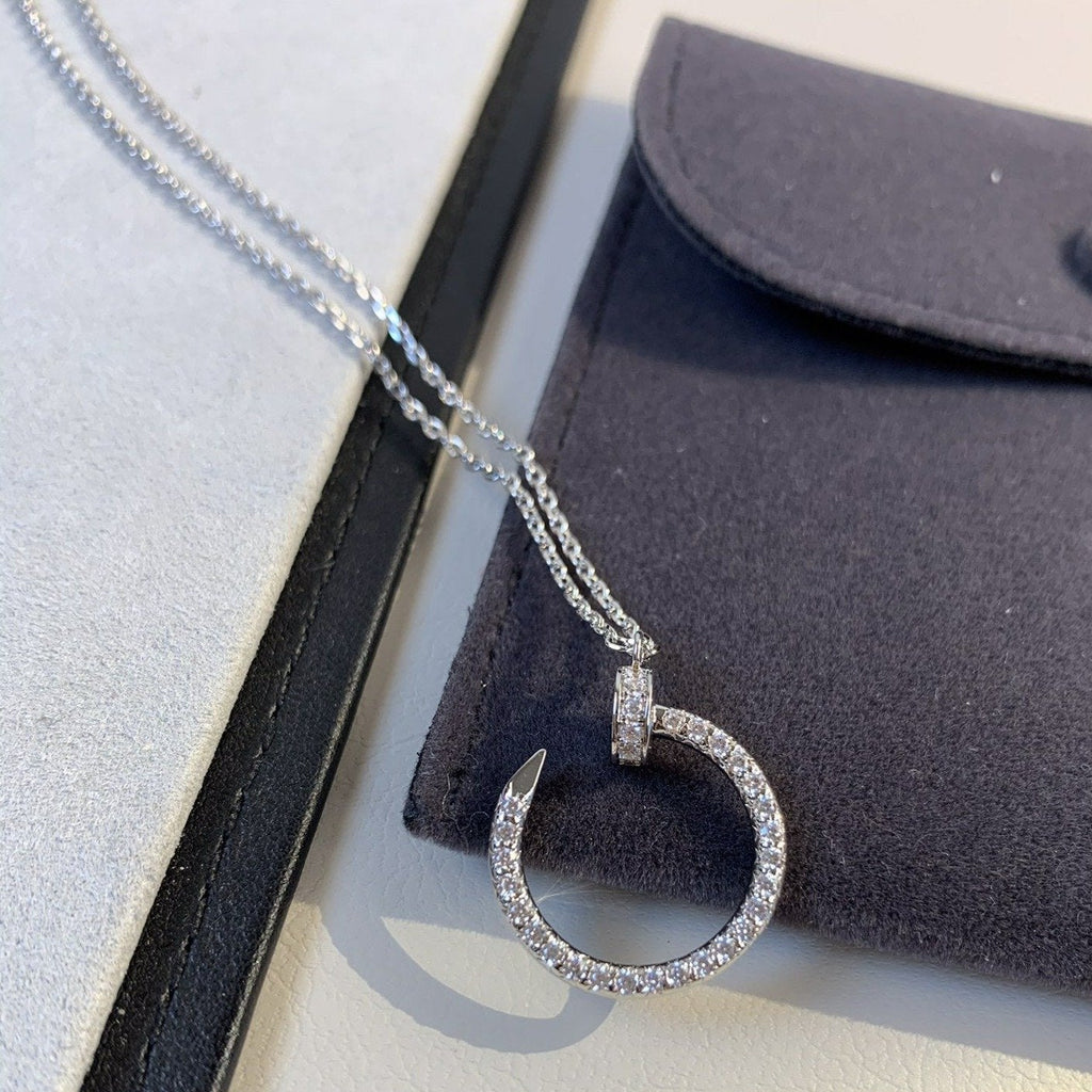 [Cyra]  JUSTE NECKLACE SILVER DIAMONDS