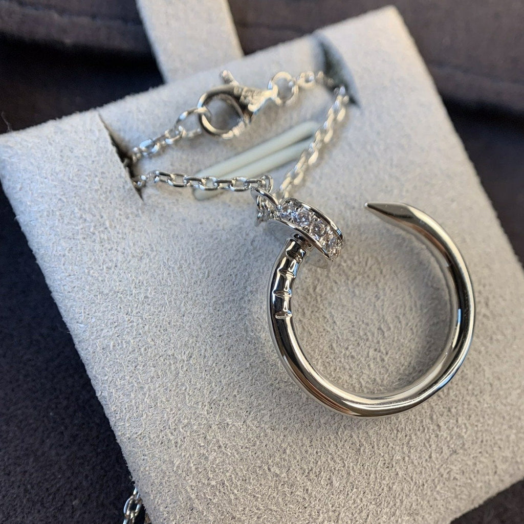 [Cyra]  JUSTE NECKLACE SILVER DIAMONDS