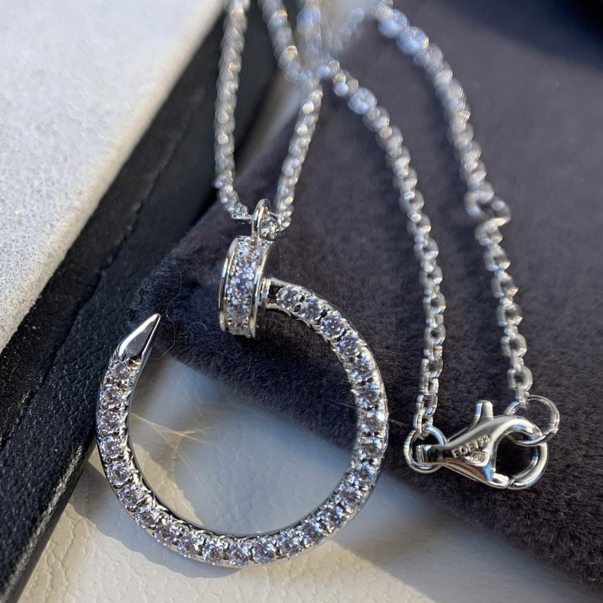 [Cyra]  JUSTE NECKLACE SILVER DIAMONDS