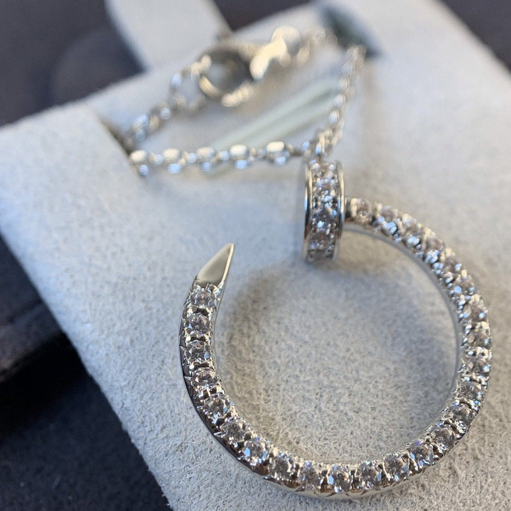 [Cyra]  JUSTE NECKLACE SILVER DIAMONDS