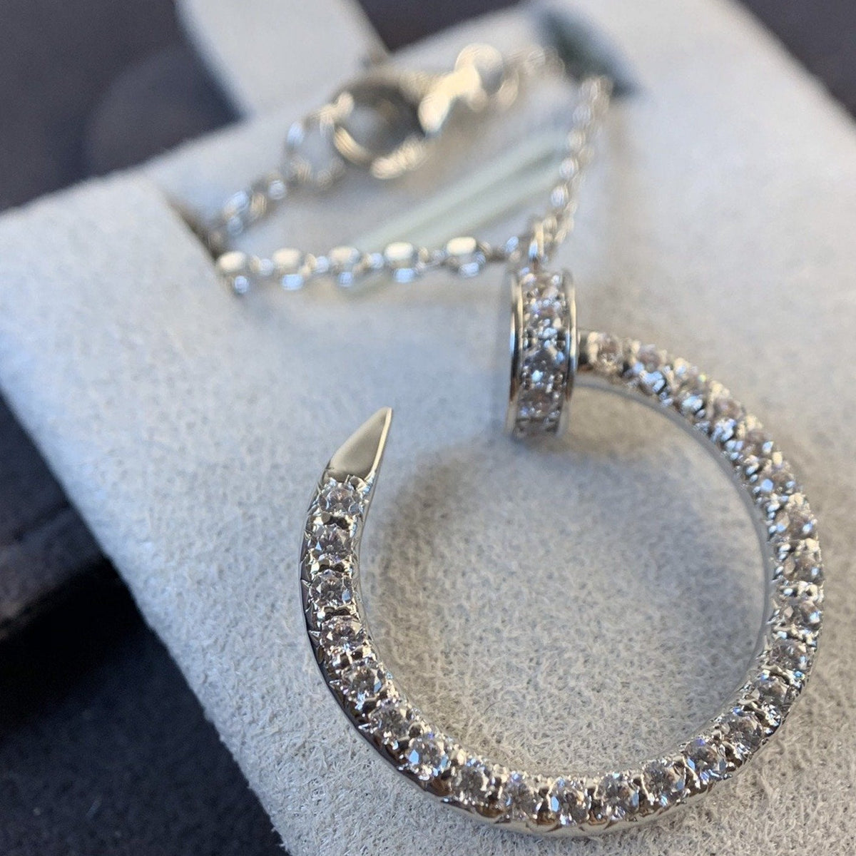 [Cyra]  JUSTE NECKLACE SILVER DIAMONDS