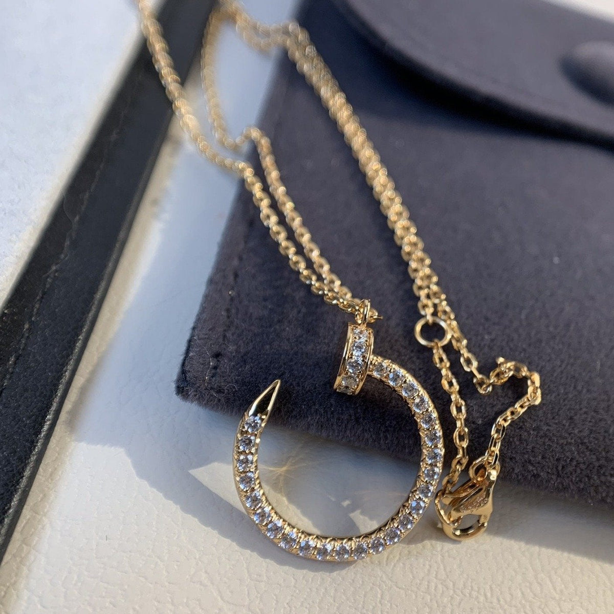 [Cyra]  JUSTE NECKLACE PINK GOLD DIAMONDS