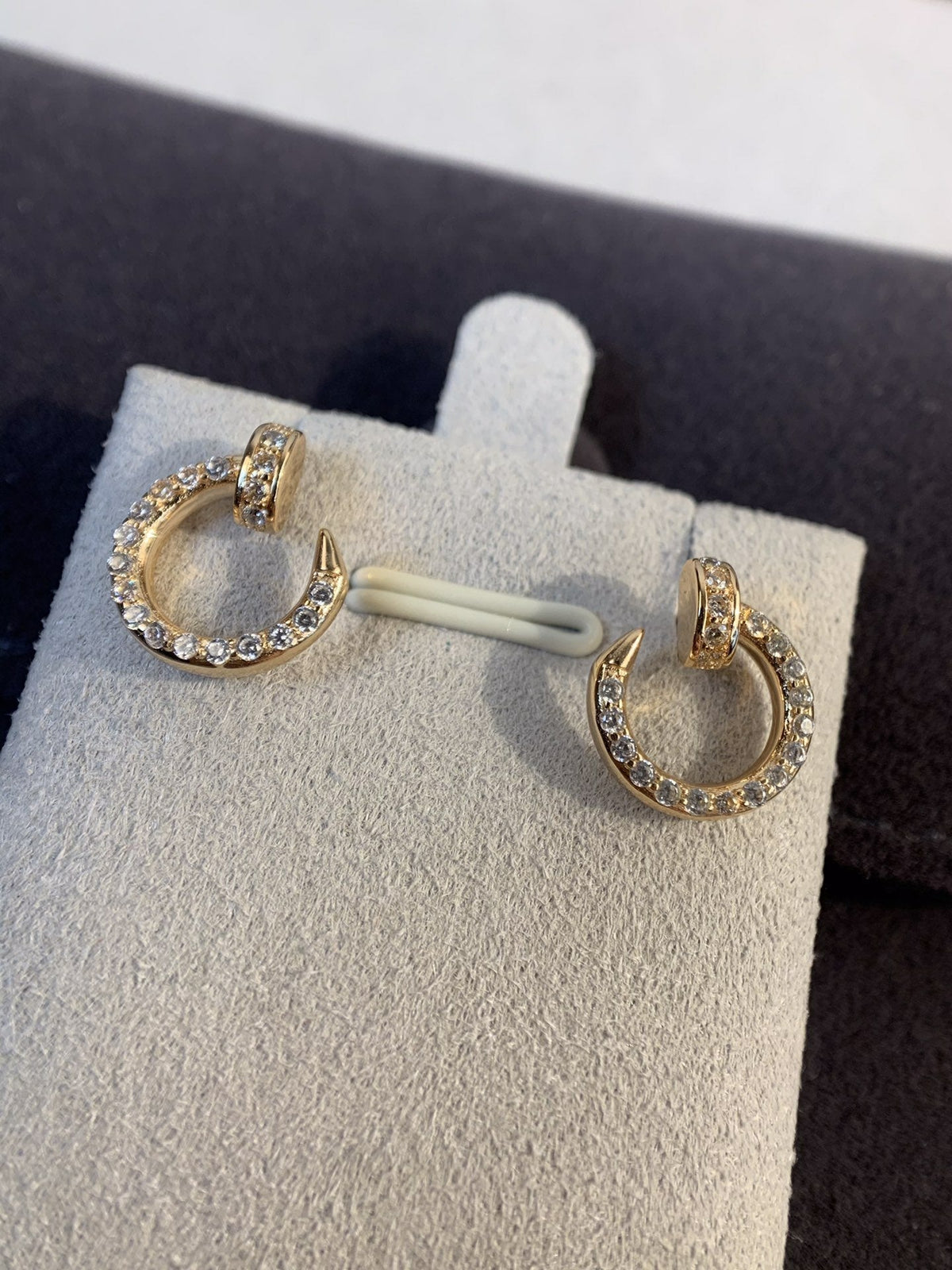 [Cyra]  JUSTE EARRINGS GOLD DIAMONDS