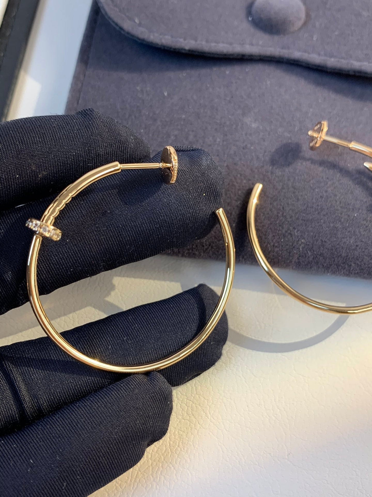 [Cyra]  ジュスト イヤリング ゴールド ダイヤモンド 1.8mm