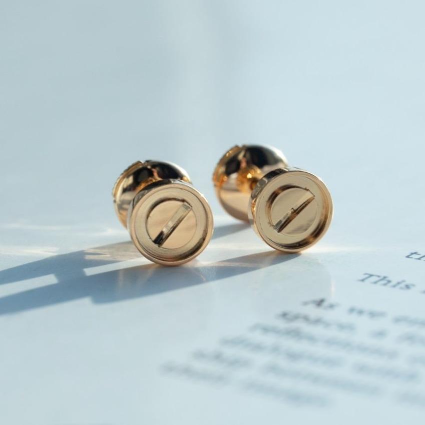 [Cyra]  LOVE EARRINGS PINK GOLD 10MM