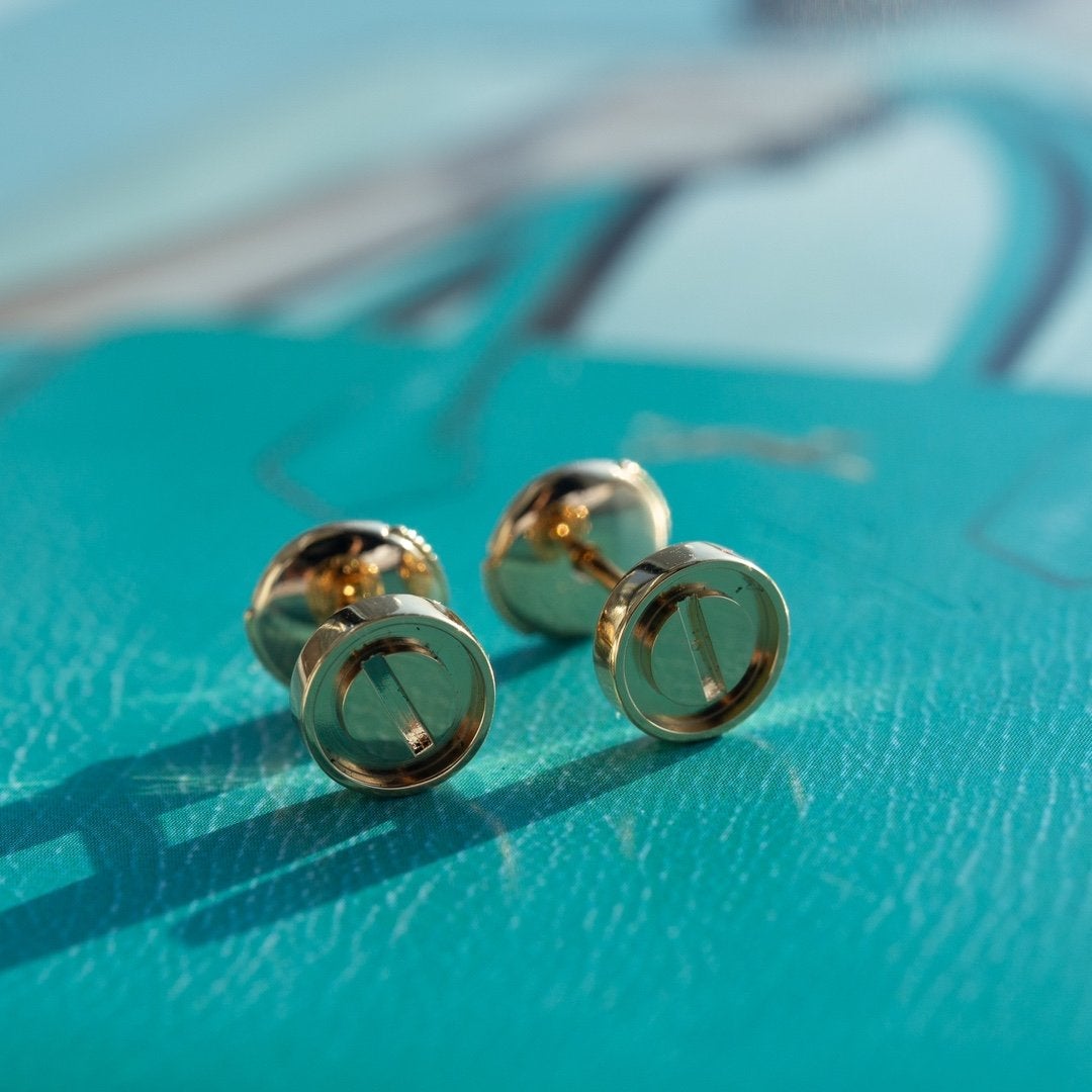 [Cyra]  LOVE EARRINGS PINK GOLD 10MM
