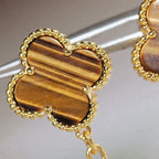 [Cyra]  CLOVER  2 MOTIF  TIGER EYE CARNELIAN EARRINGS