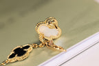 [Cyra]  CLOVER EARRINGS GOLD ONYX MOP 3 MOTIF