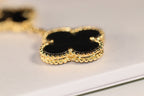 [Cyra]  CLOVER EARRINGS GOLD ONYX MOP 3 MOTIF