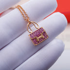 [Cyra]  CONSTANCE PEDANT PURPLE DIAMOND NECKLACE