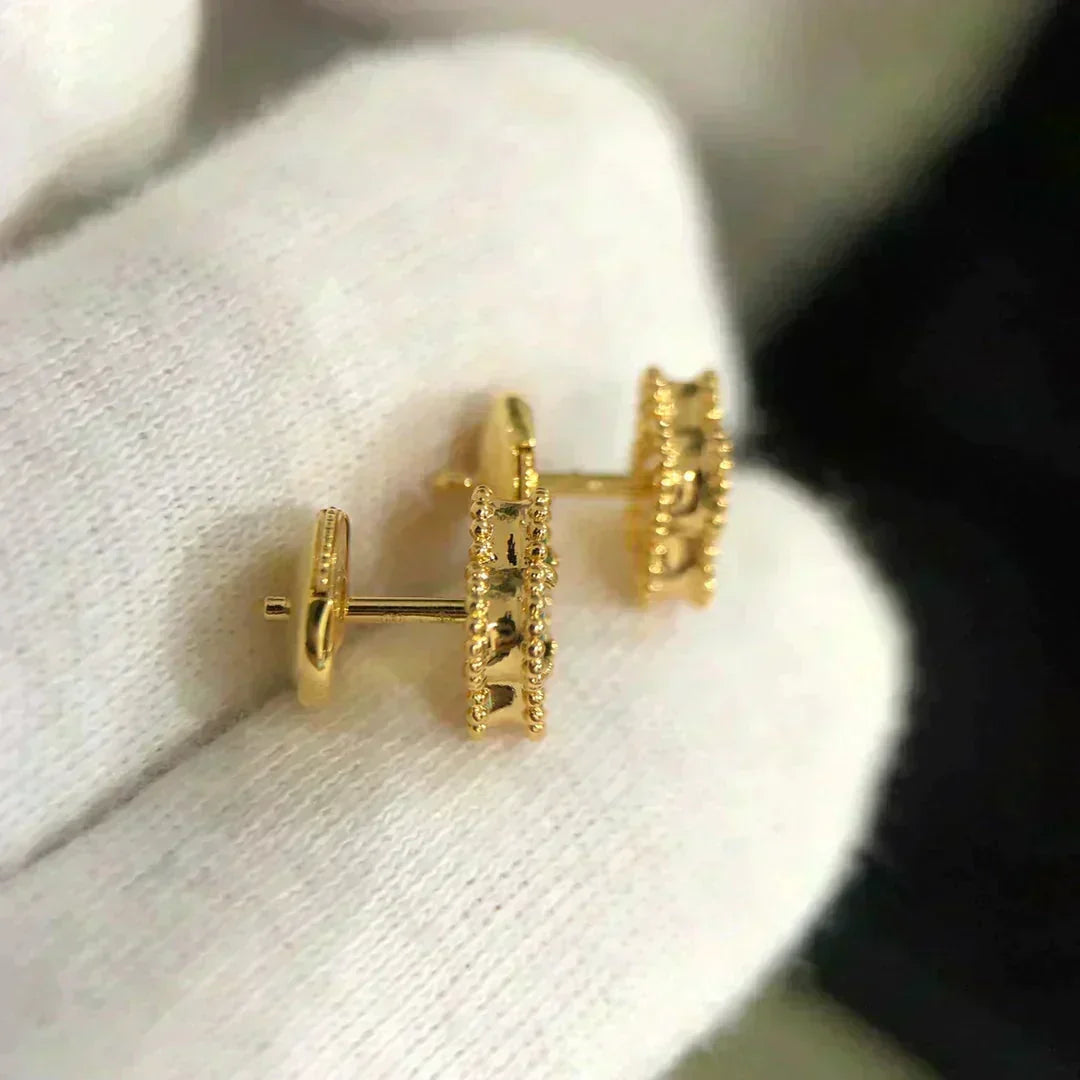[Cyra]  CLOVER MINI 9.5MM MALACHITE  EARRINGS