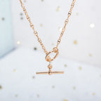 [Cyra]  ECHAPPEE NECKLACE PINK GOLD