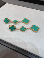 [Cyra]  CLOVER MALACHITE 3 MOTIFS GOLD