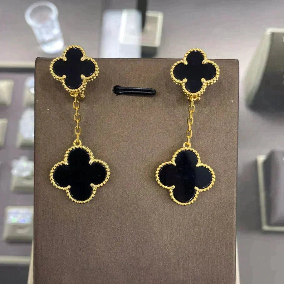 [Cyra]  CLOVER 2 MOTIFS  EARRINGS (MULTIPLE CHOICESC