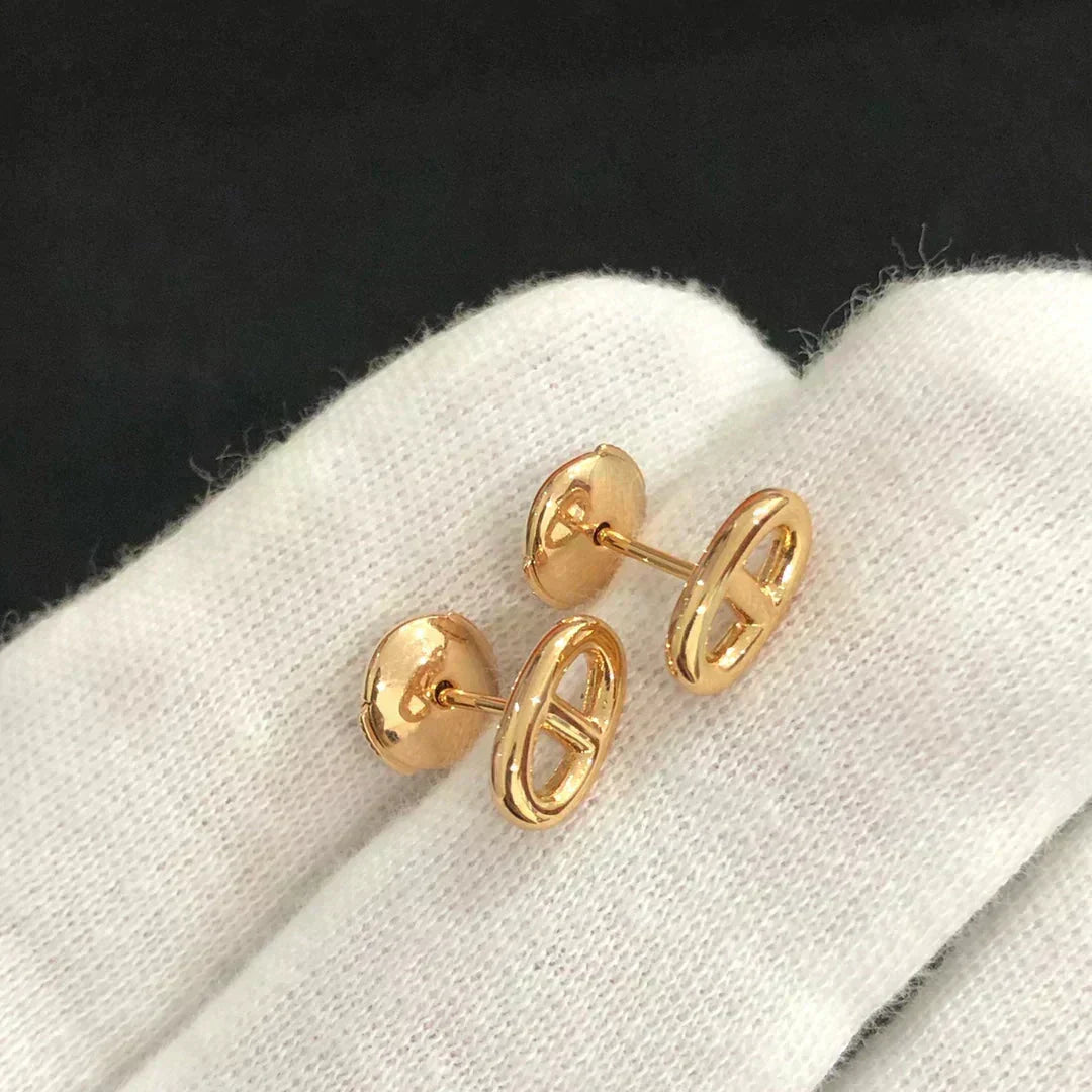 [Cyra]  CHAINE SMALL EARRINGS GOLD AND SILVER