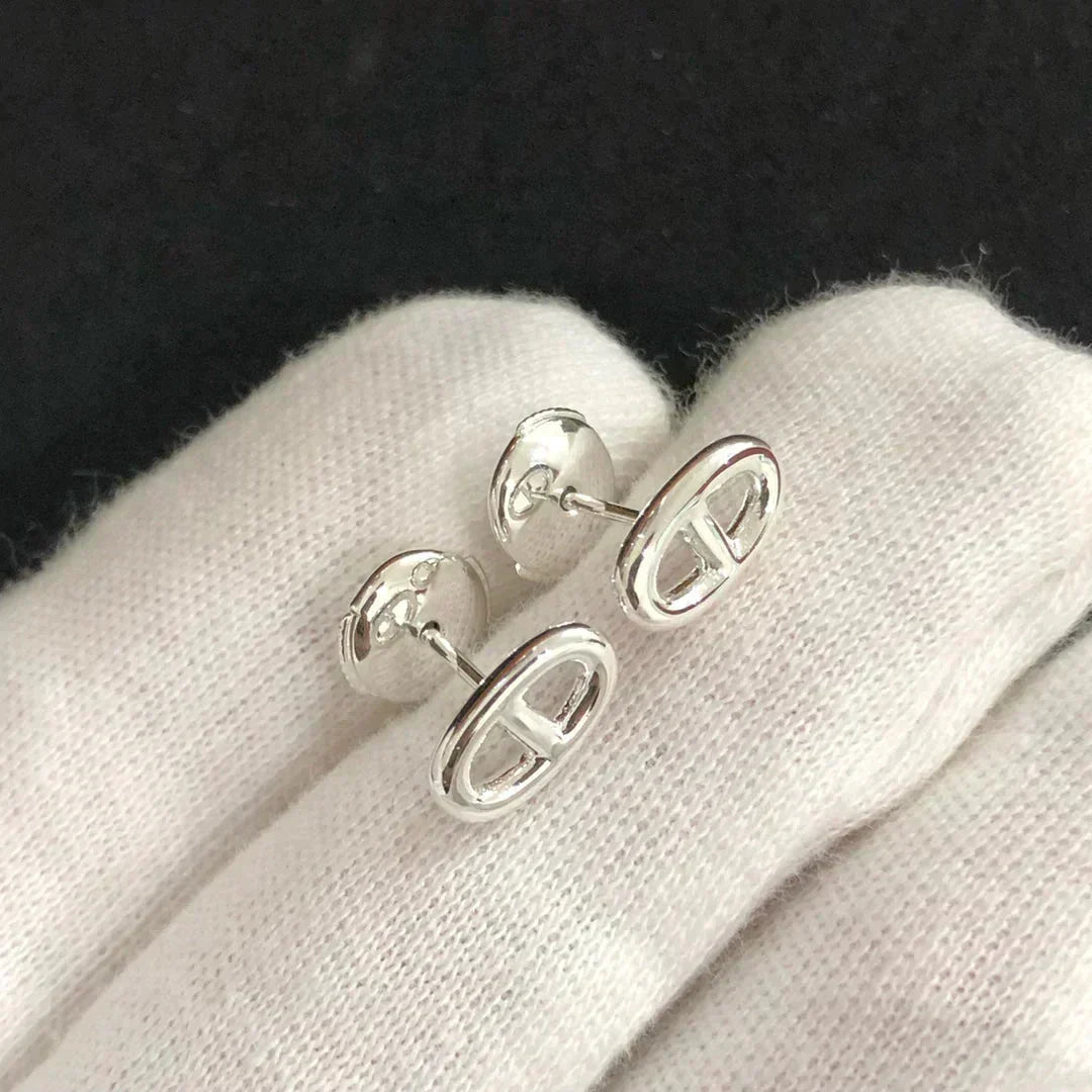 [Cyra]  CHAINE SMALL EARRINGS GOLD AND SILVER