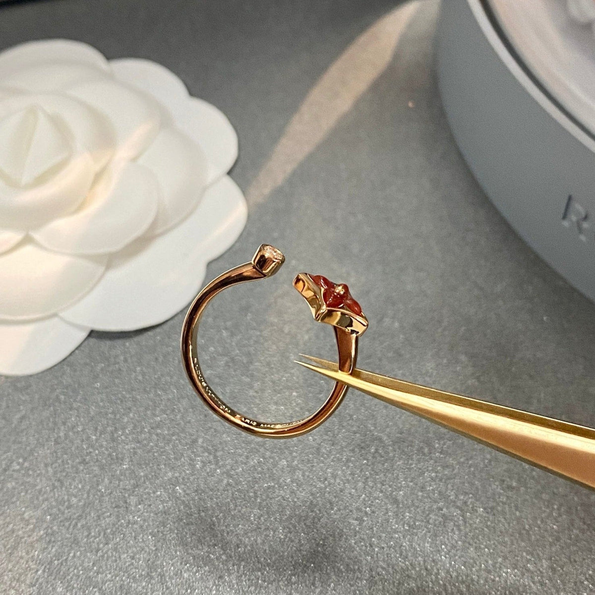 [Cyra]  STAR 1 DIAMOND OPEN RING